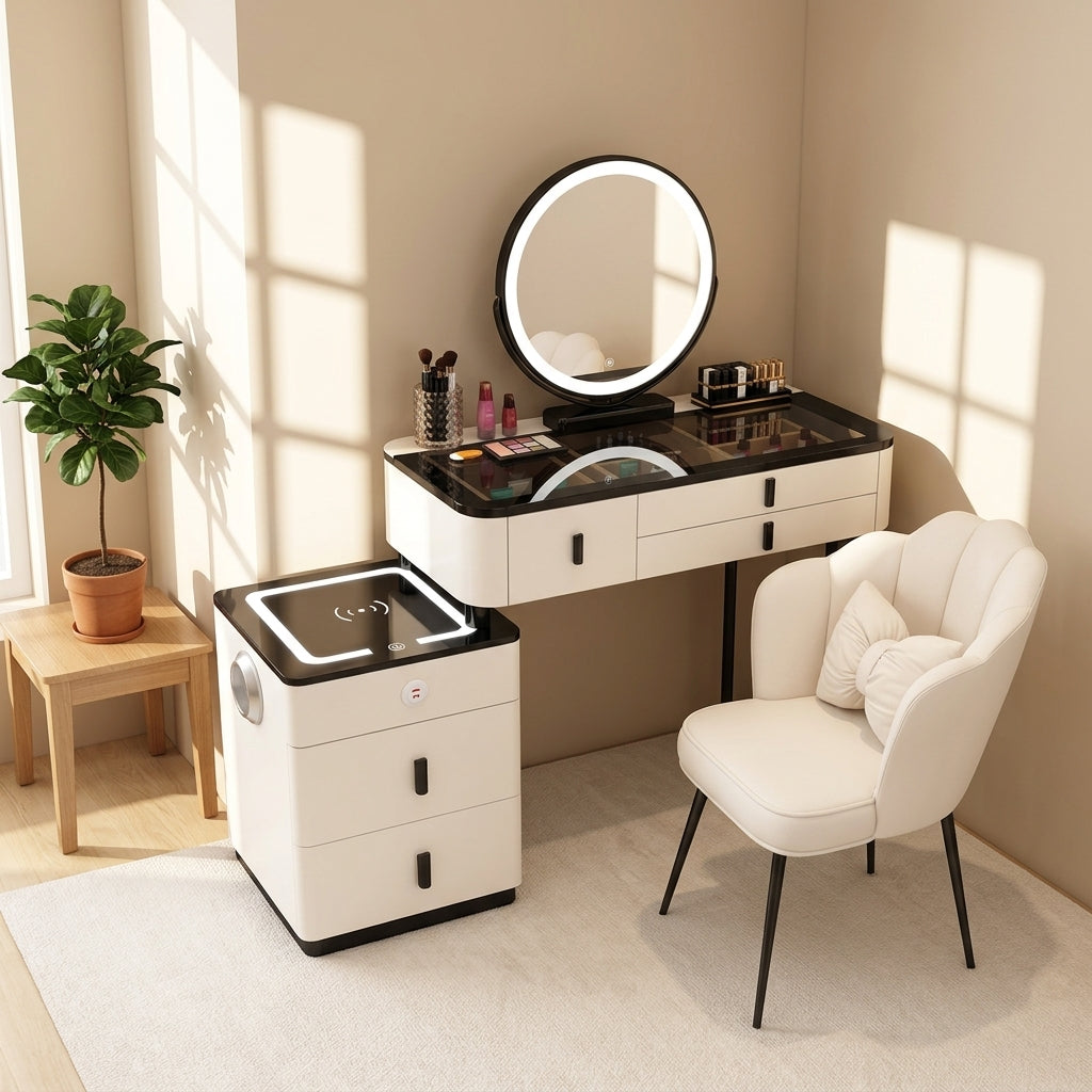 Solid Oak Wood Foldable Vanity Table