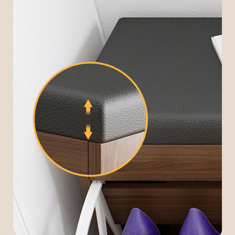 Modern Wooden Shoe Cabinet with Seat