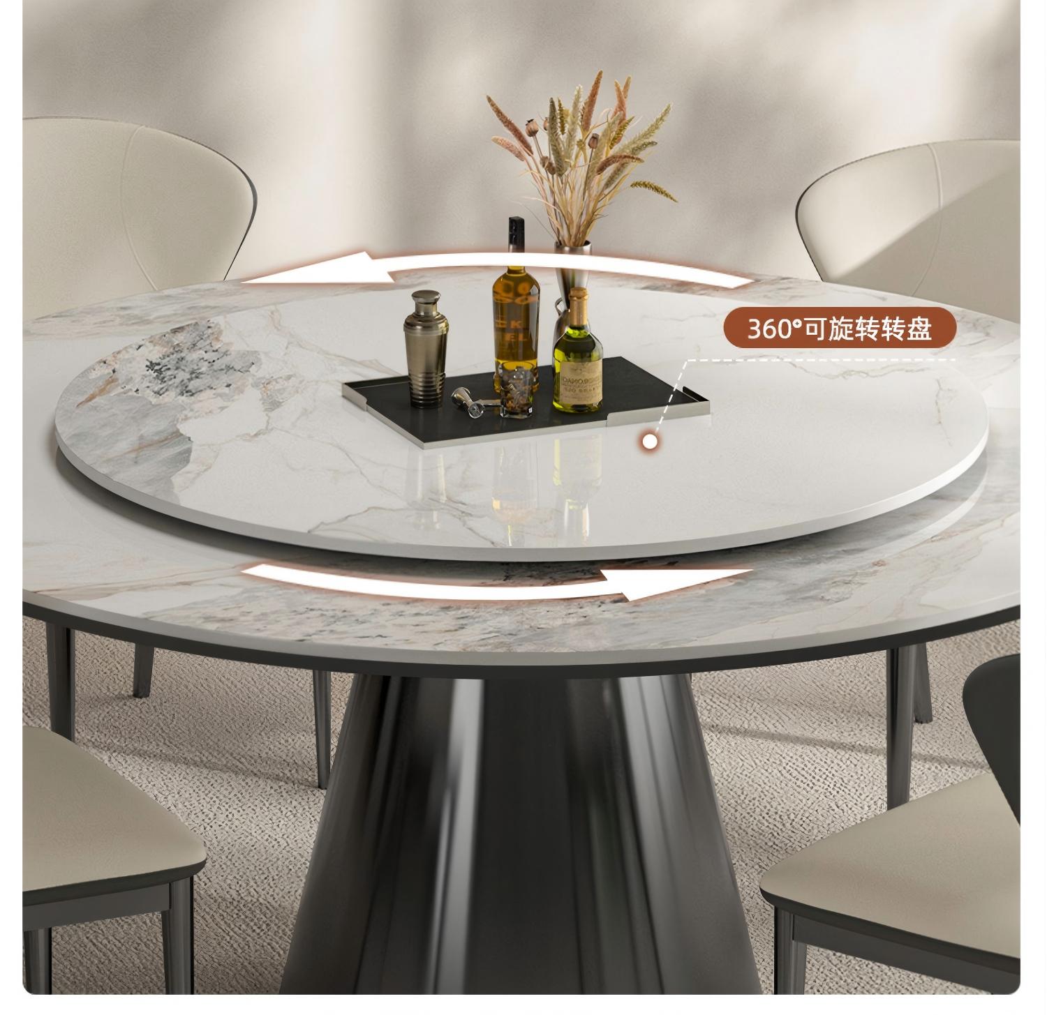 Modern Luxury Marble Dining Table Set – 6 Seater | Metal Frame