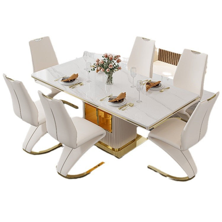 Modern Luxury Dining Table Set with 6 Chairs