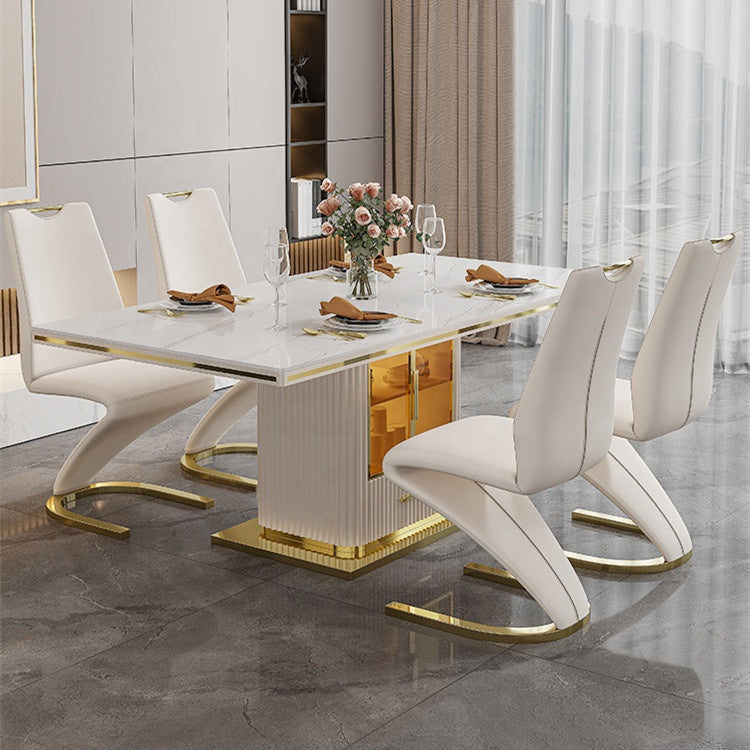 Modern Luxury Dining Table Set with 6 Chairs