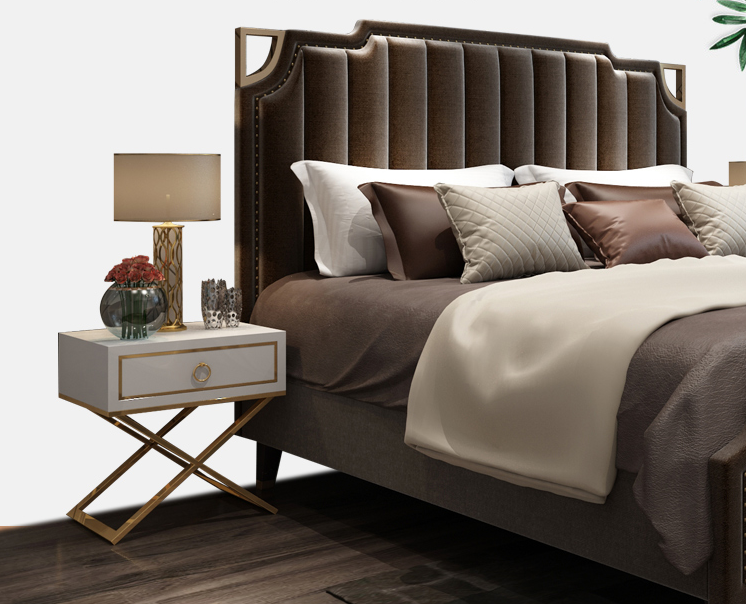 Elegant High Glossy Modern White Bedside Table