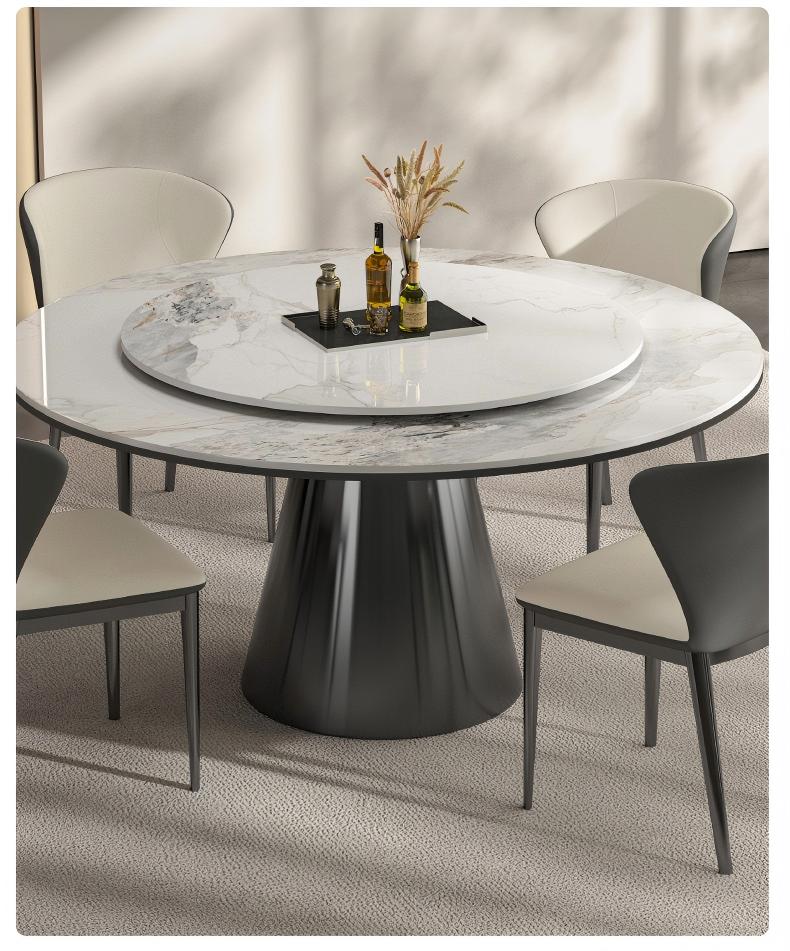 Modern Luxury Marble Dining Table Set – 6 Seater | Metal Frame