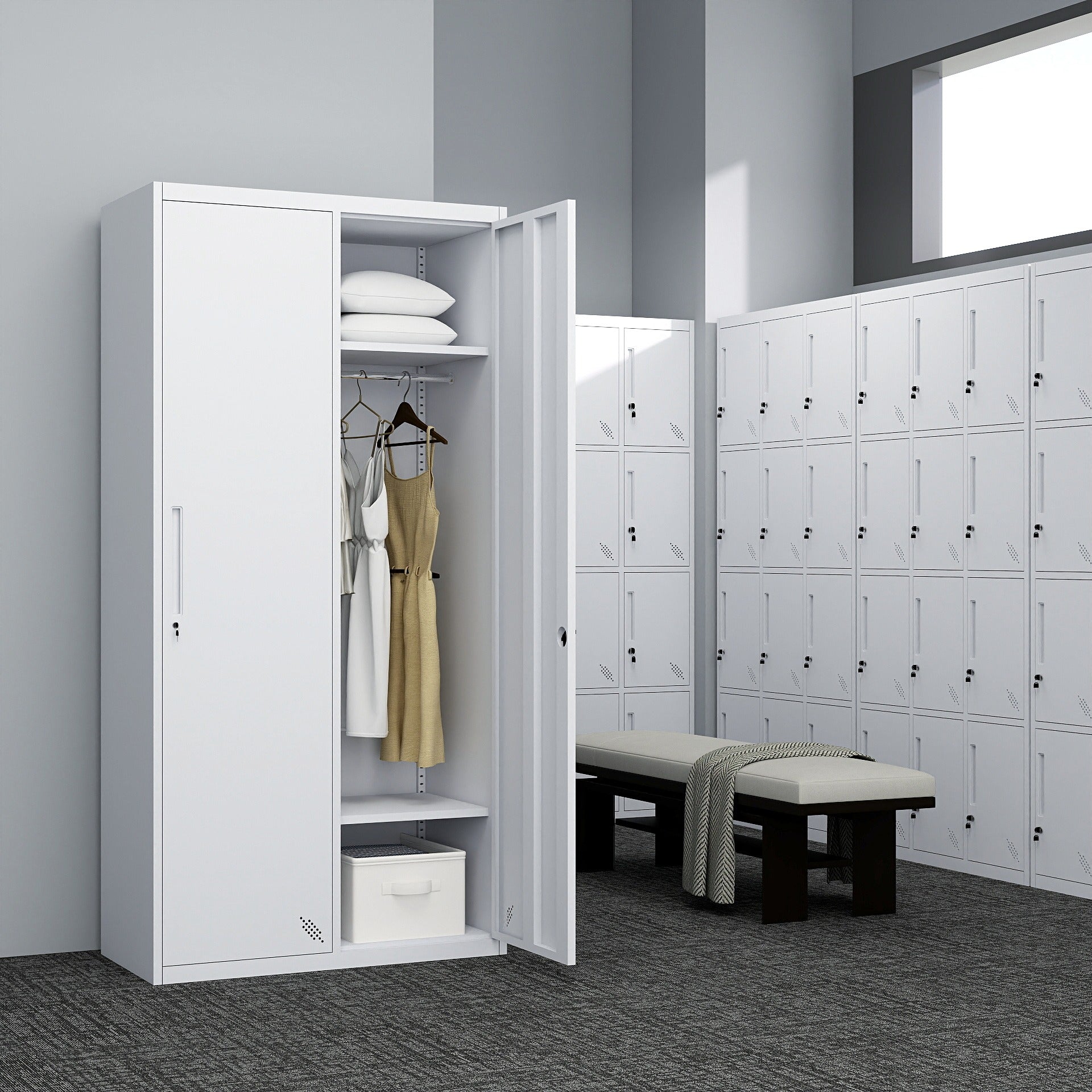 Modern Steel Locker Wardrobe