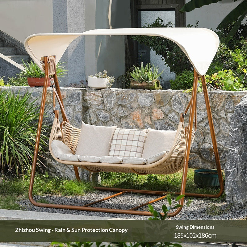 Outdoor Steel Swing Chair with Canopy