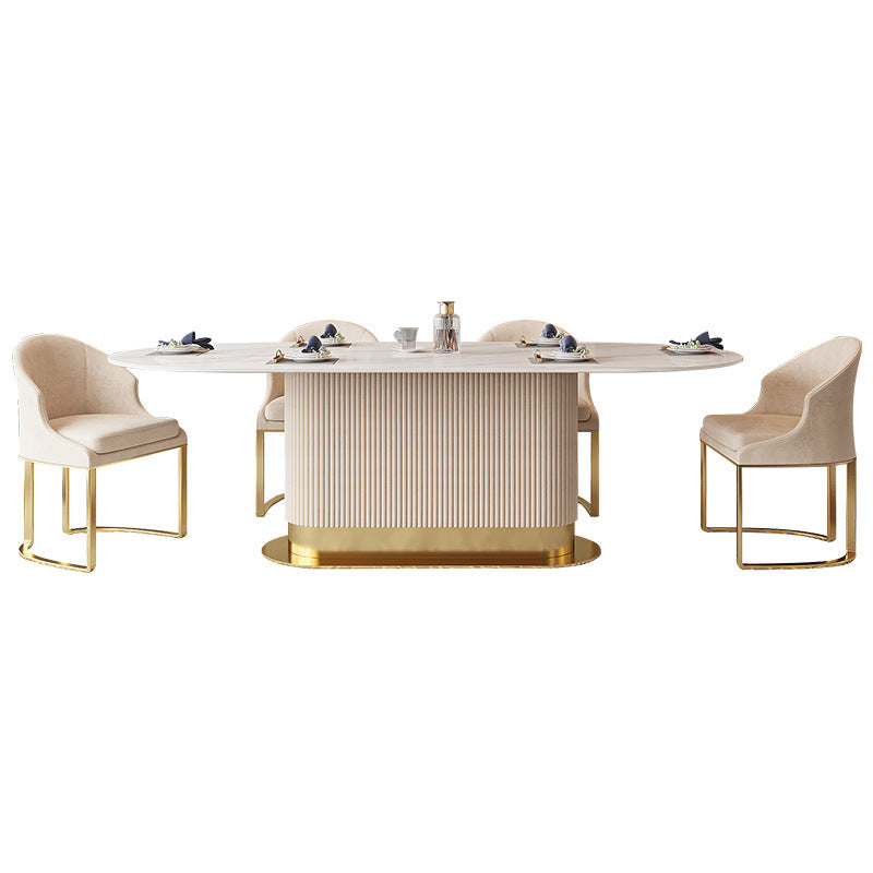 Modern Nordic Oval Marble Dining Table – 4 to 6 Seater | Luxury Design
