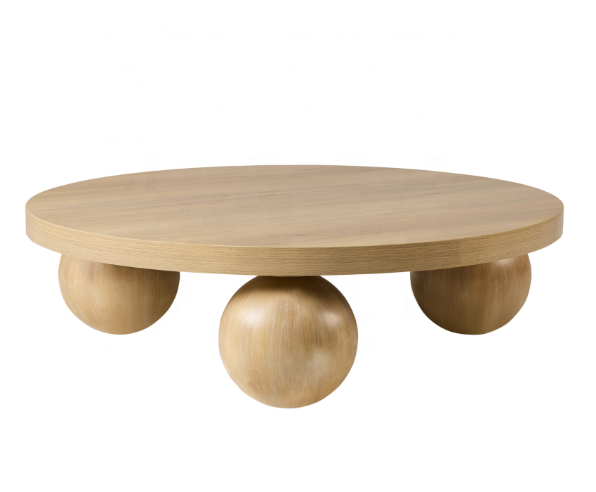 Light Wood Round Coffee Table