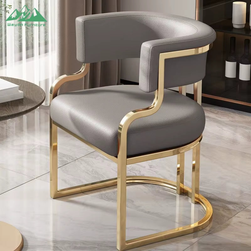 Modern Luxury Gold Stainless Steel Dining Chair