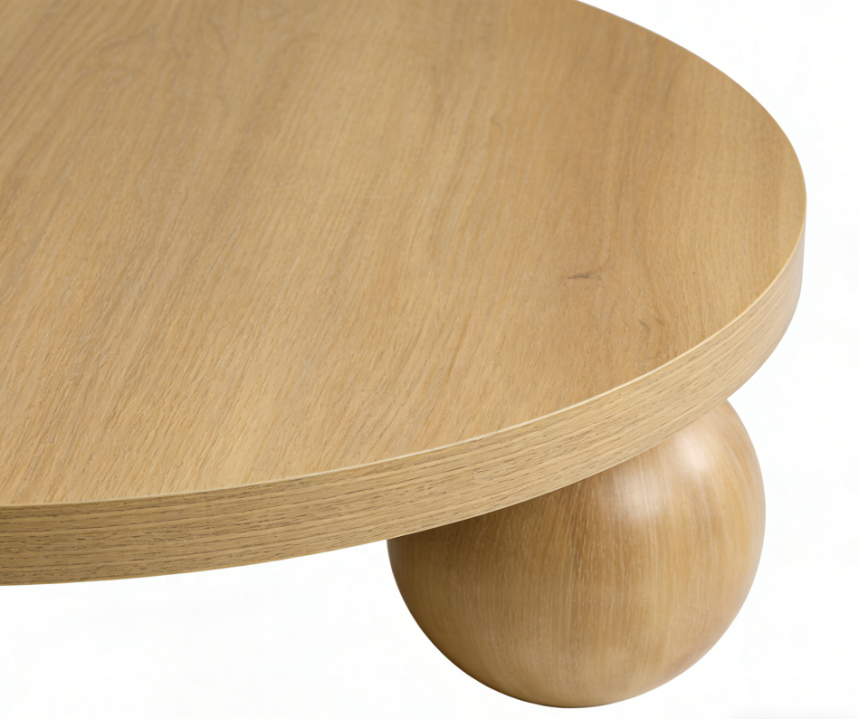 Light Wood Round Coffee Table