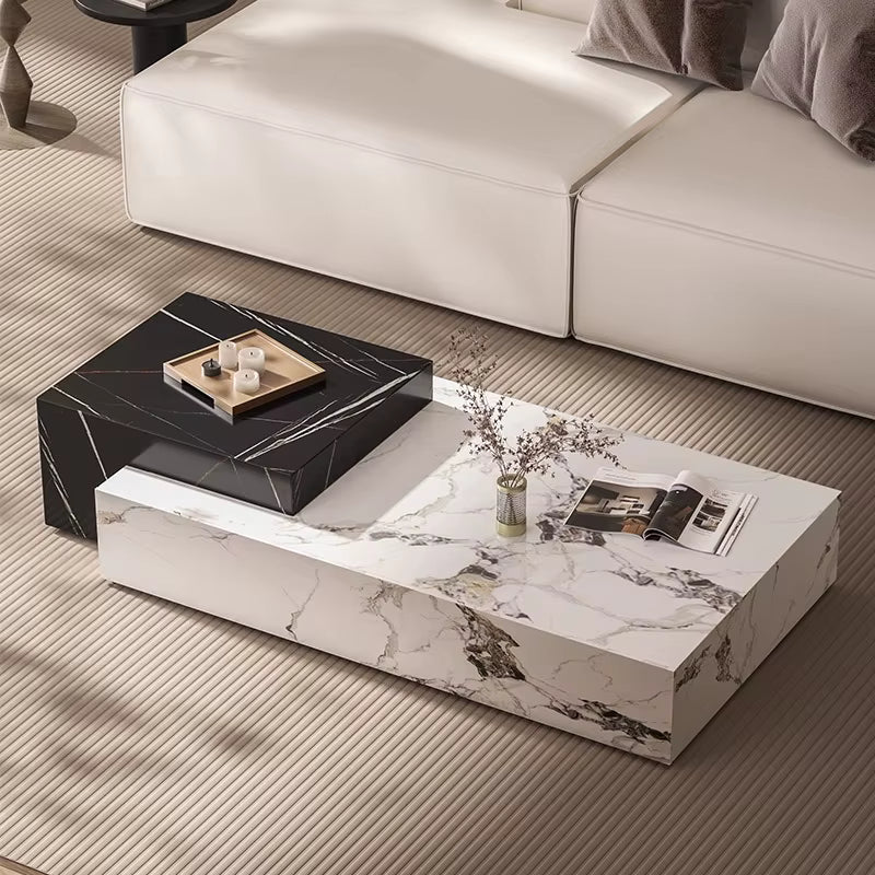 Modern Luxury Marble Top Rectangular Coffee Table