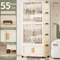 Multifunctional Portable Wardrobe with Hanging Space & Storage Shelves