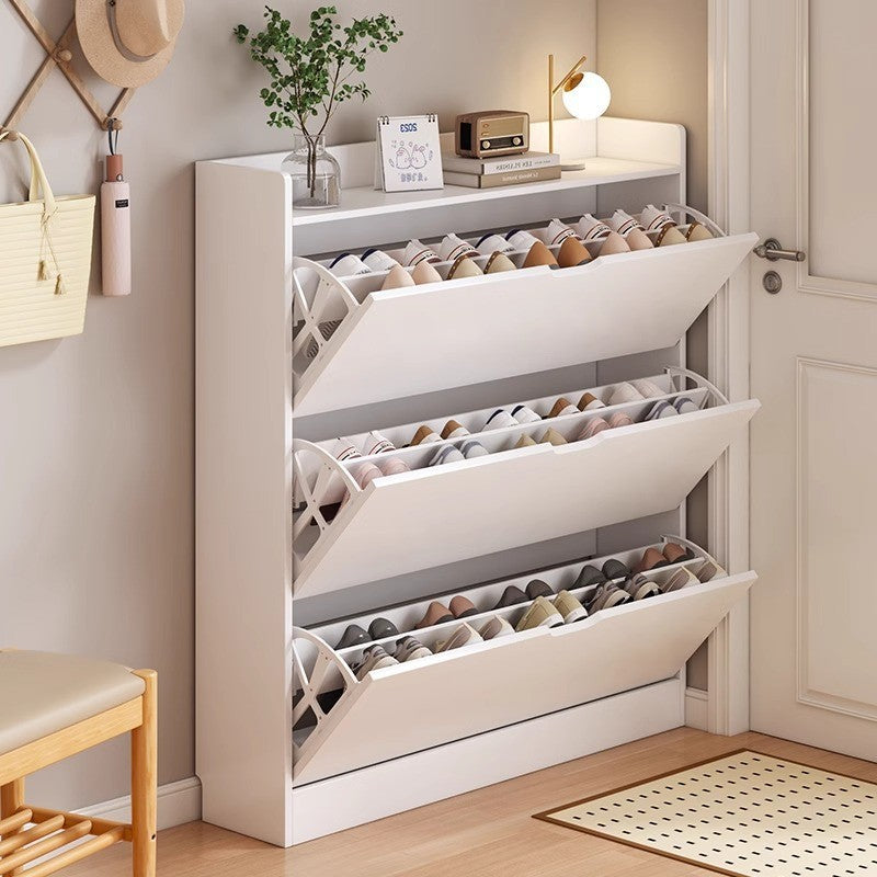 Ultra Thin Modern Wooden Panel Shoe Cabinet