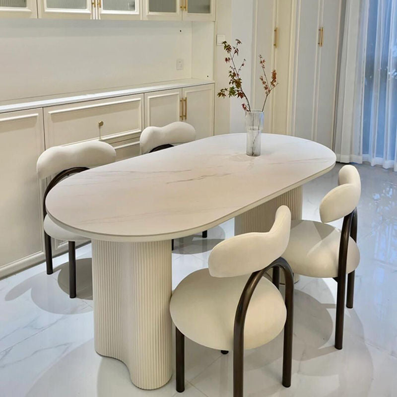 Contemporary Luxury Oval Dining Table Set