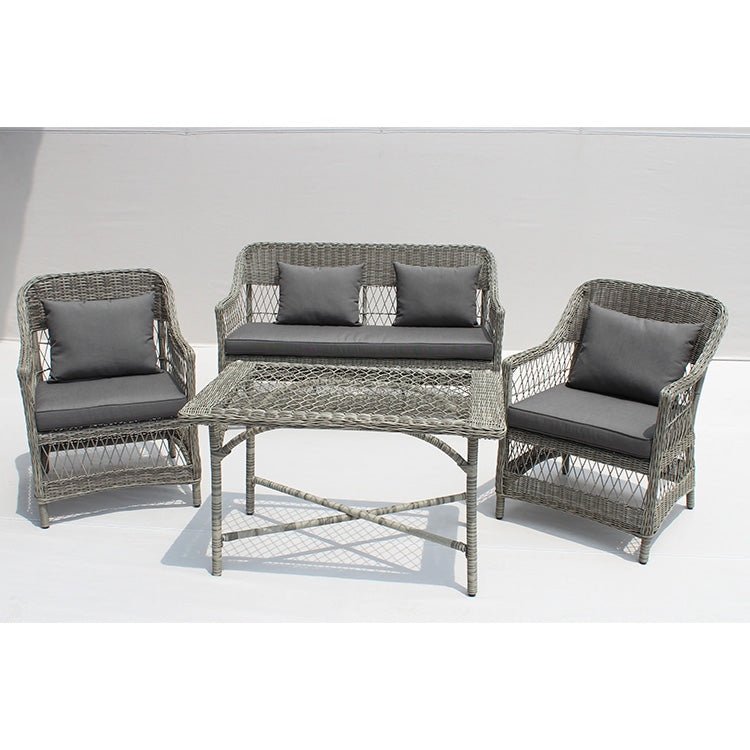 4 Piece Modern Outdoor Hotel Patio Sofa Set