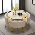 Luxury Modern Round Dining Table Set with 4 Chairs