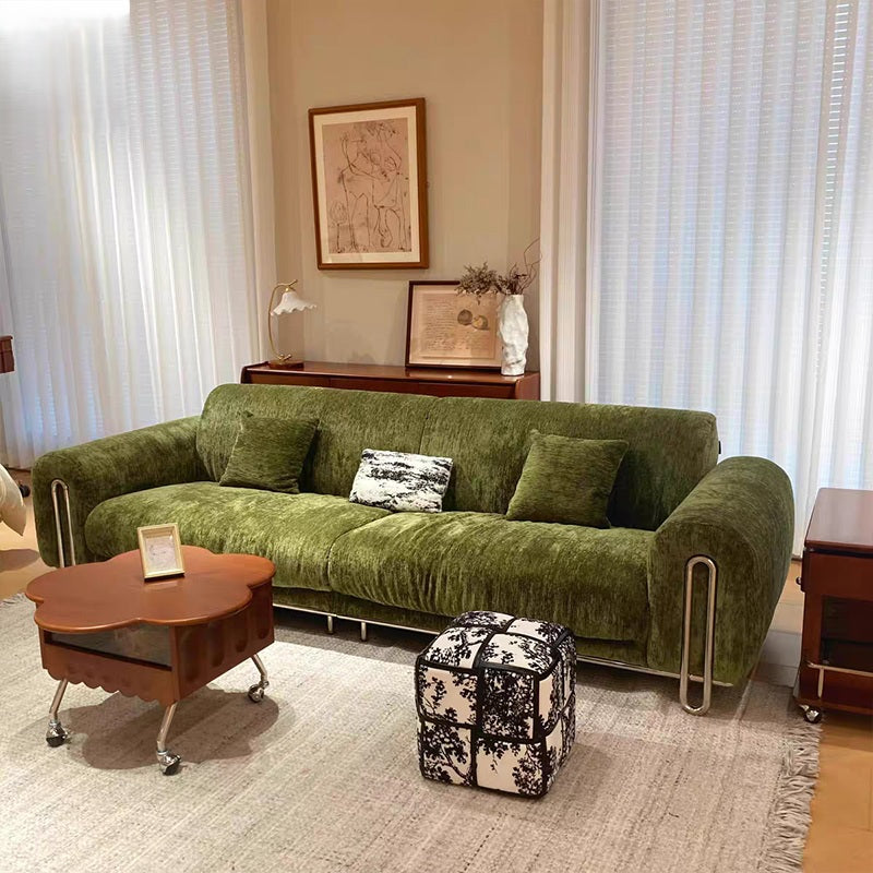 Modern Moss Green Chenille Sofa