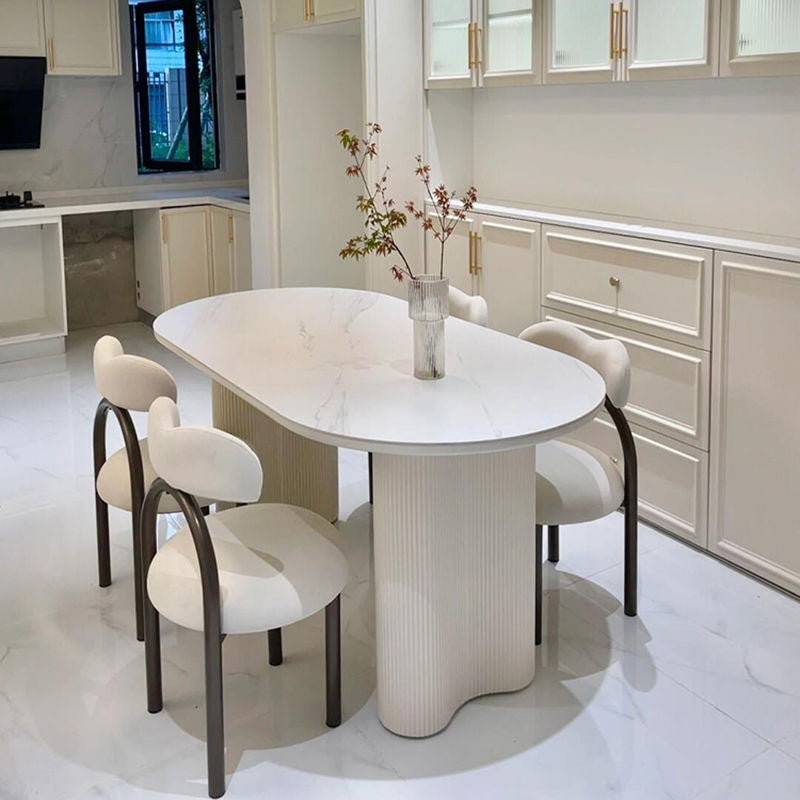 Contemporary Luxury Oval Dining Table Set