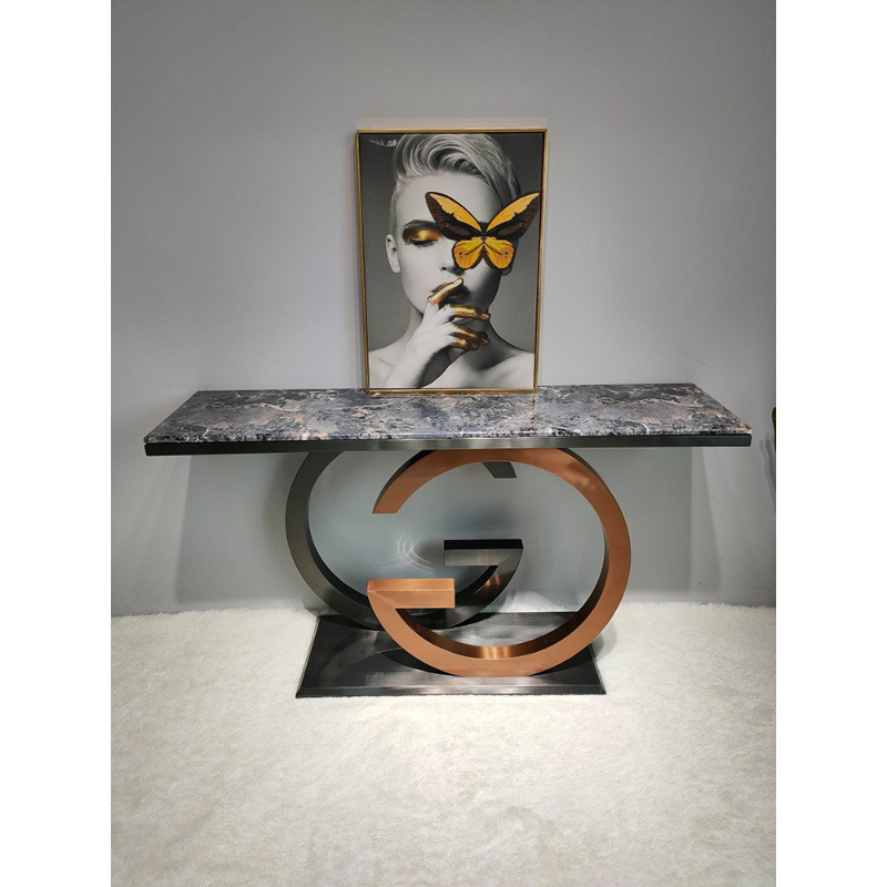 Luxury Console Table with Marble Top