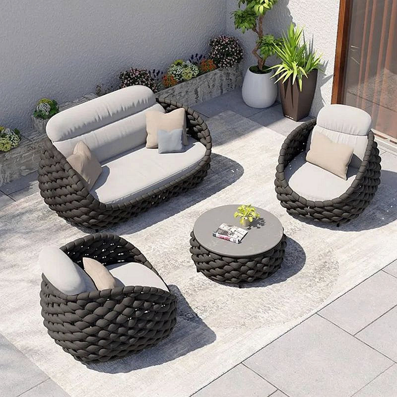 Luxury All-Weather Outdoor Rope Sofa Set