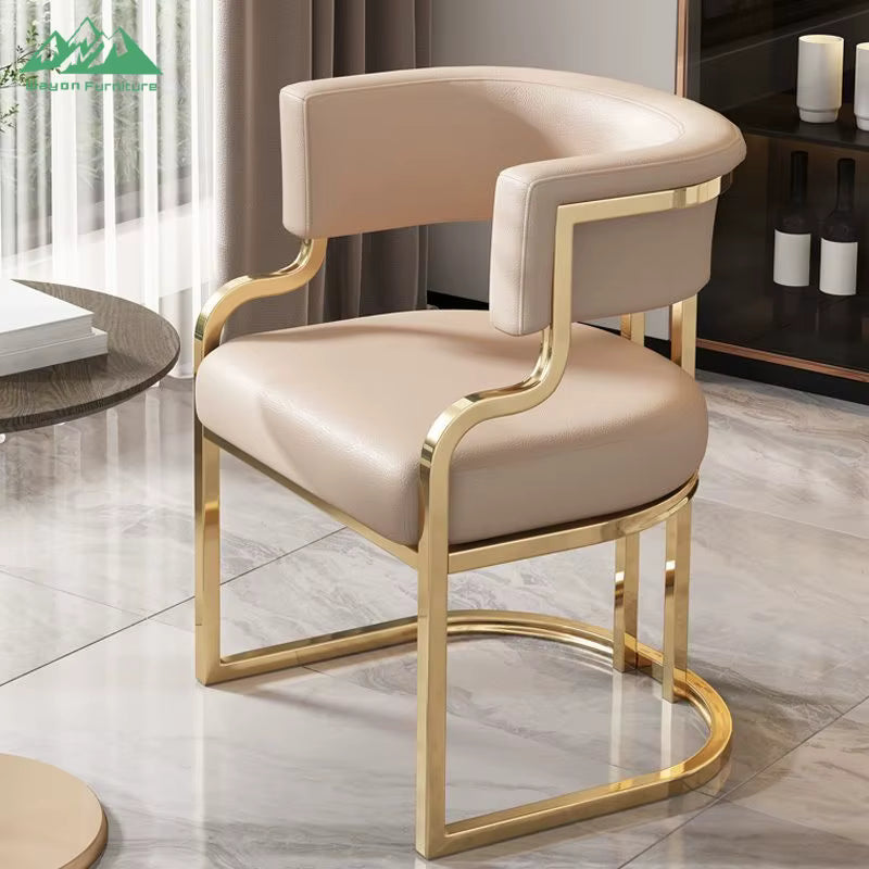 Modern Luxury Gold Stainless Steel Dining Chair