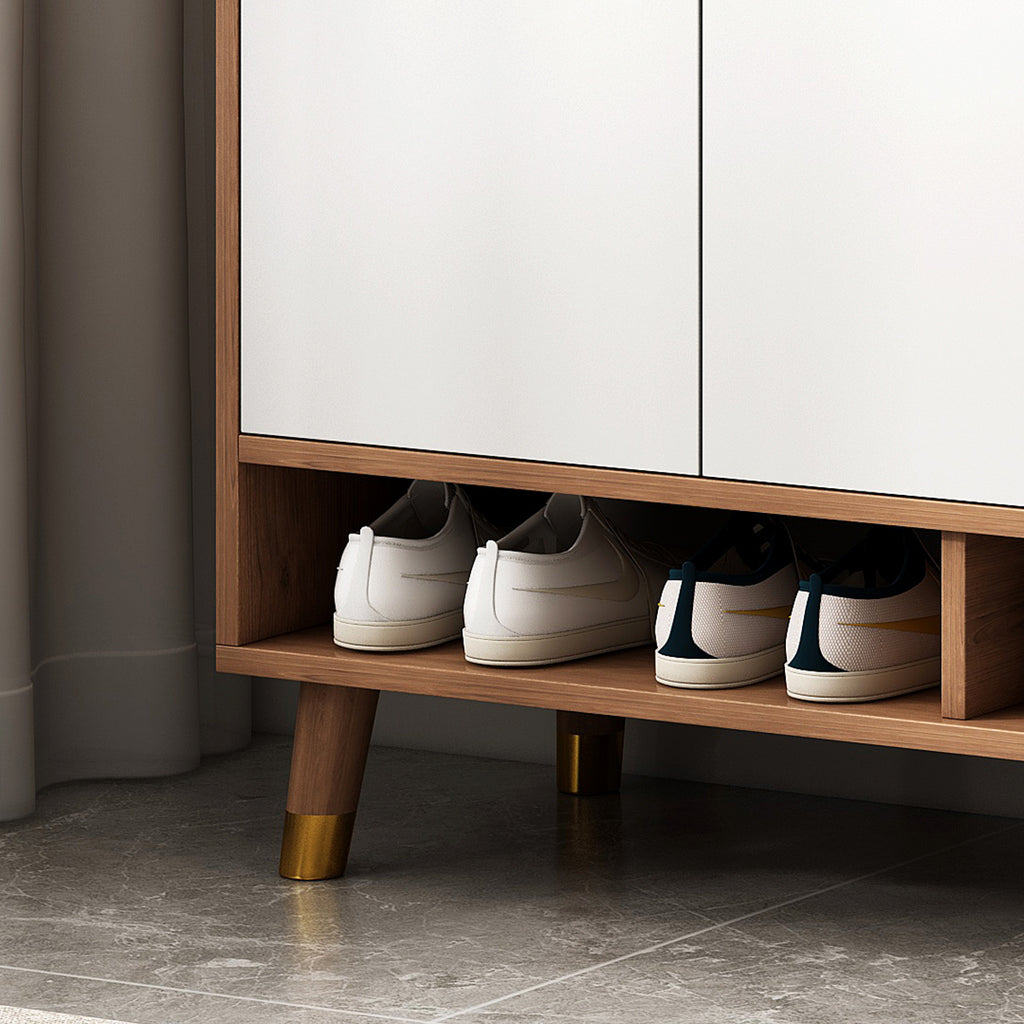 Modern Wooden Shoe Cabinet with Seat