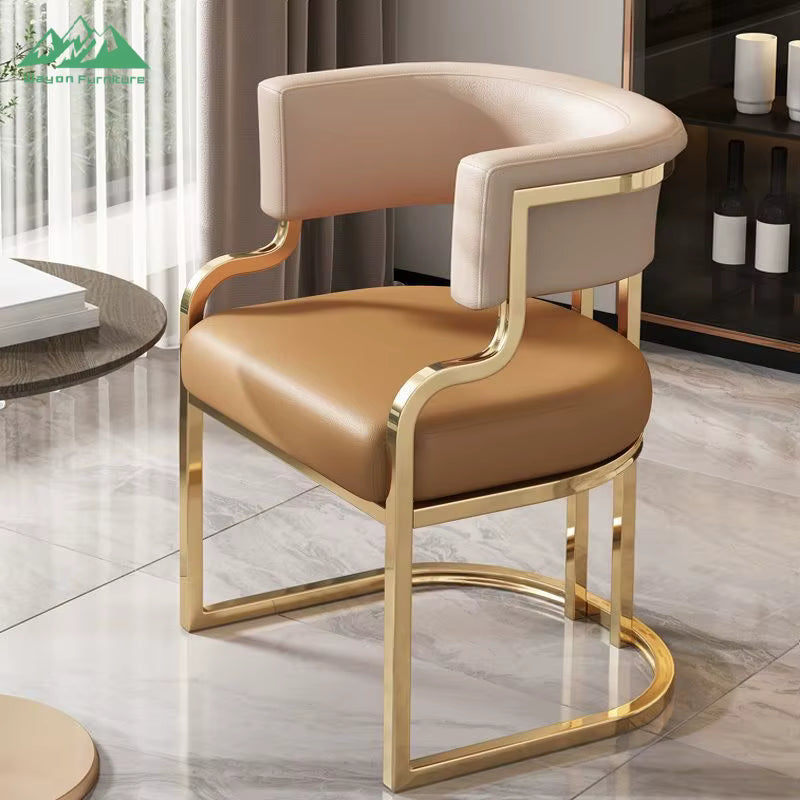 Modern Luxury Gold Stainless Steel Dining Chair