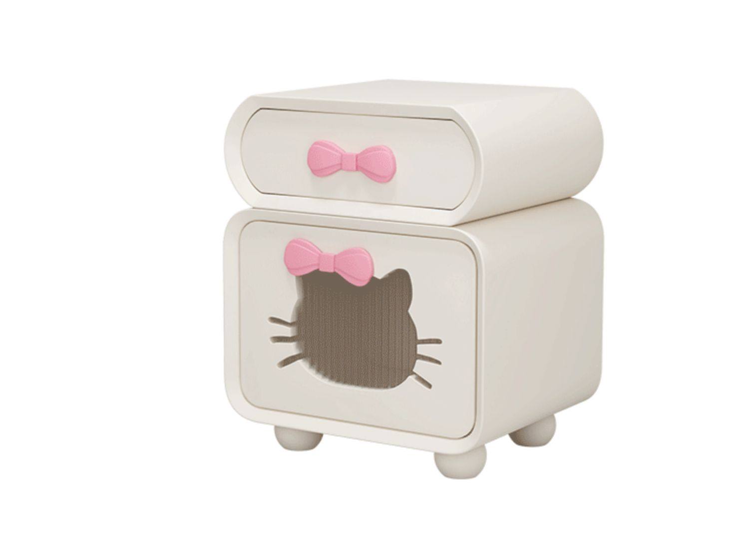 Pink Modern Style Bedside Table Storage Cabinet