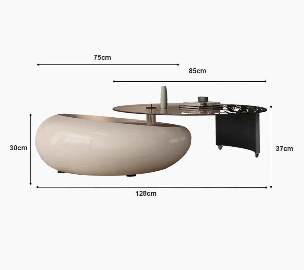 Contemporary Sleek Glass Top Coffee Table