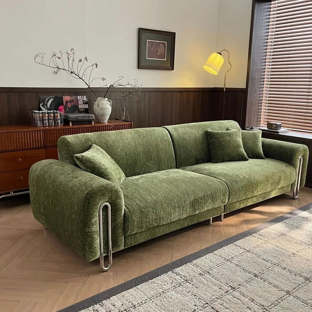 Modern Moss Green Chenille Sofa