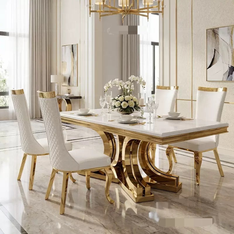 Luxury White 6-Seater Dining Set