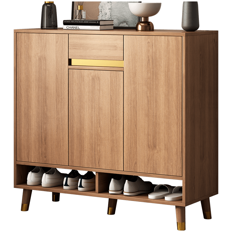 Modern Wooden Shoe Cabinet with Seat