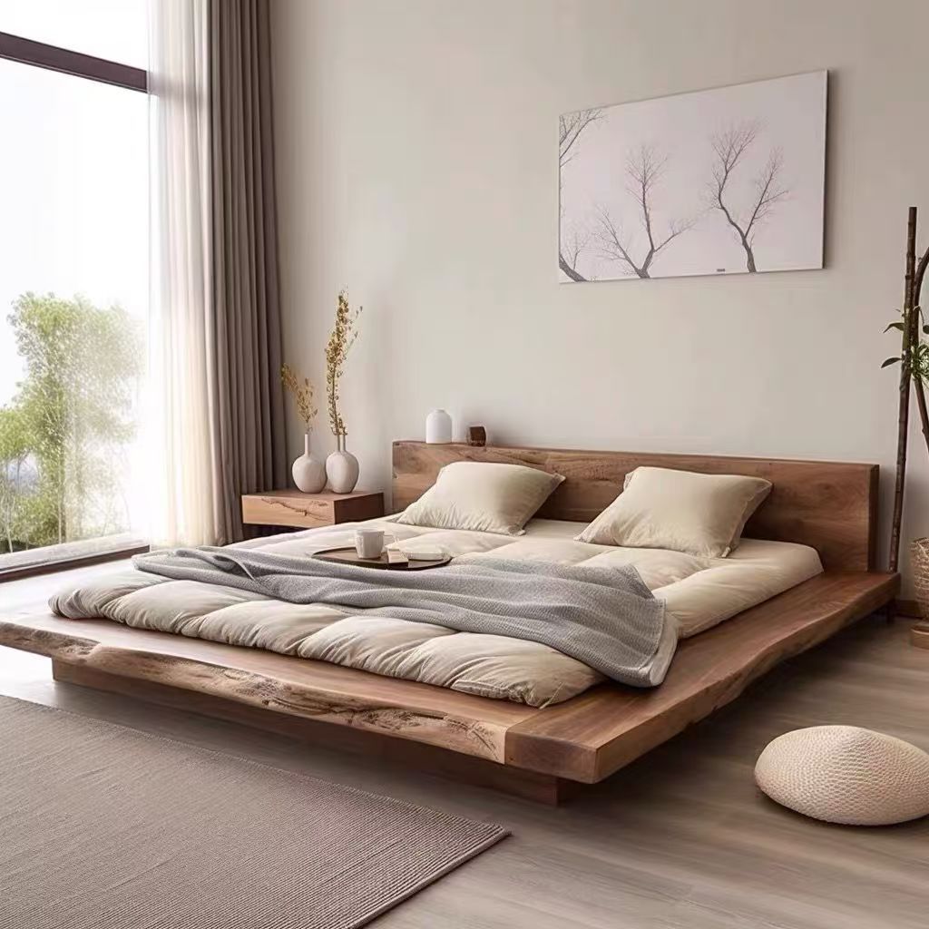 Wabi-Sabi Solid Oak Wood Bed Frame
