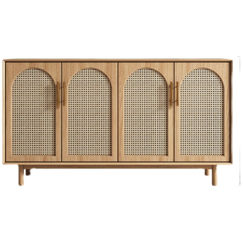 Nordic Style Solid Wood Rattan Sideboard