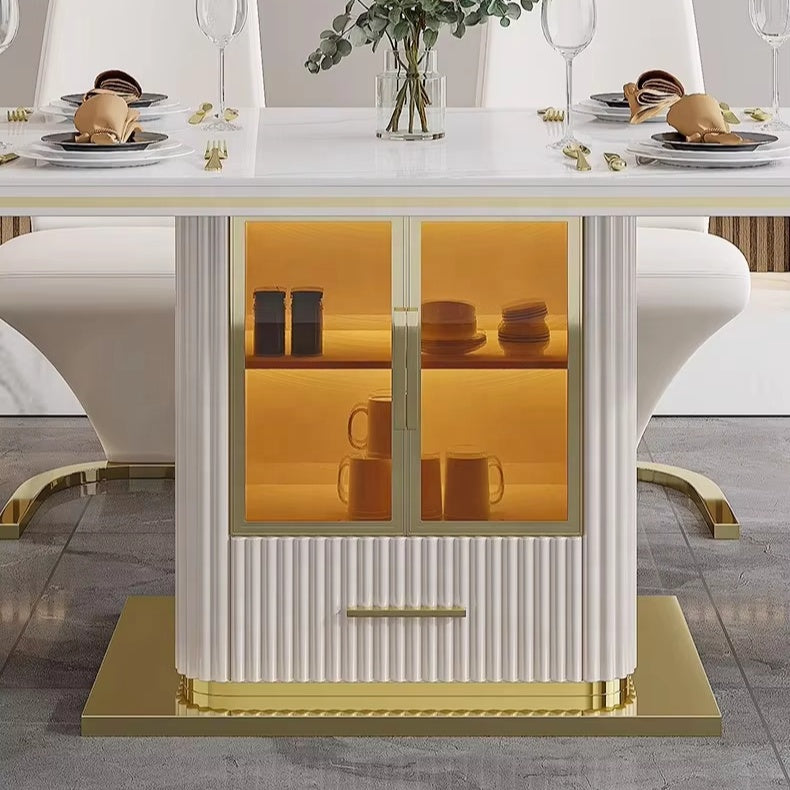Modern Luxury Dining Table Set with 6 Chairs