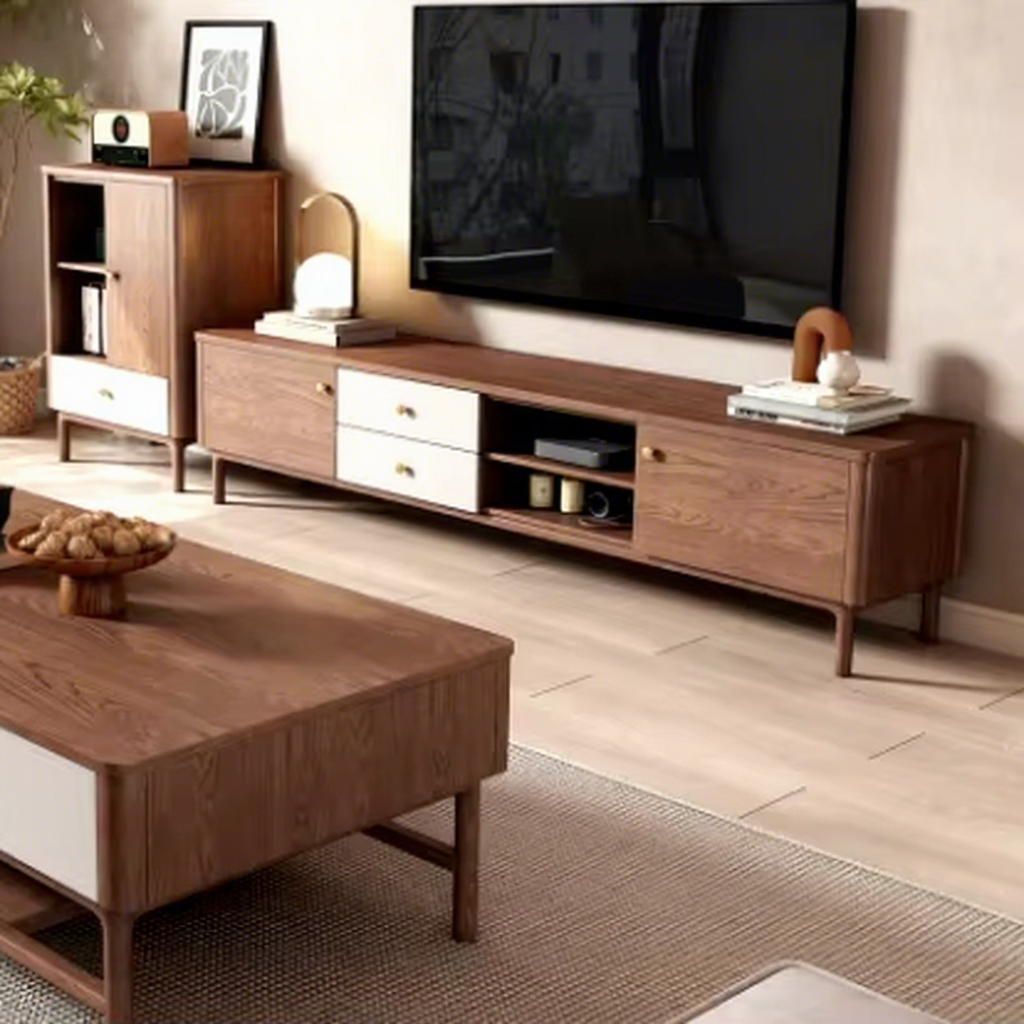 Nordic Style Ash Wood TV Cabinet