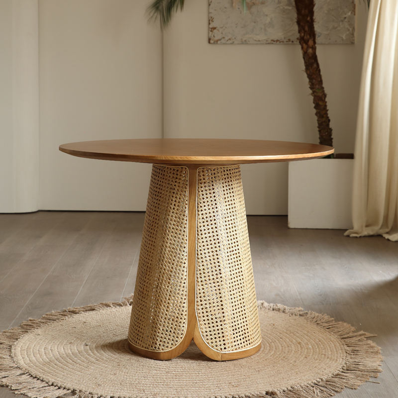 Nordic Solid Wood Round Dining Table Set