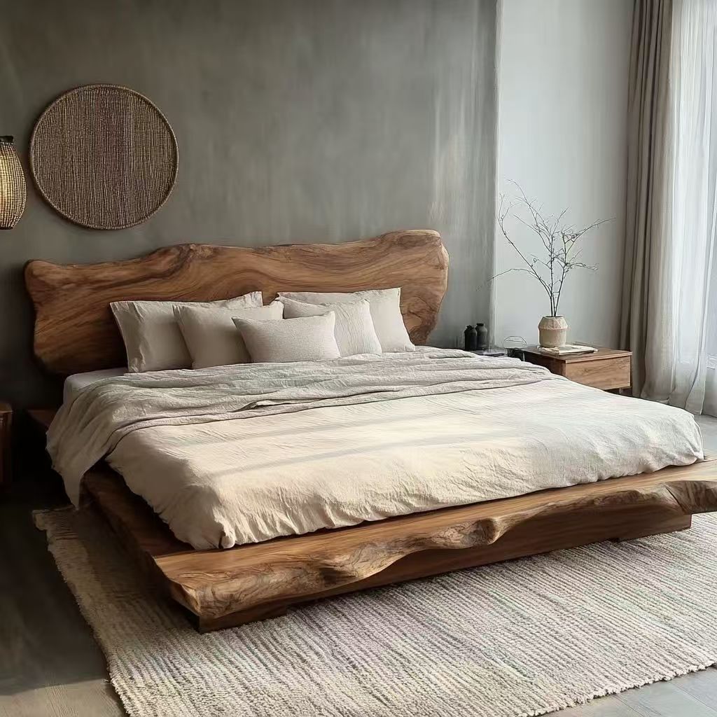 Wabi-Sabi Solid Oak Wood Bed Frame