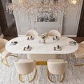 Modern Nordic Oval Marble Dining Table – 4 to 6 Seater | Luxury Design