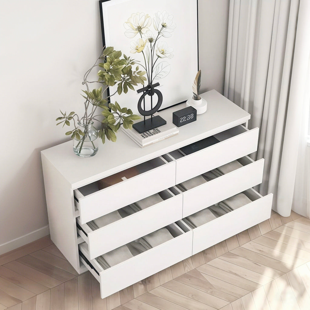 ATUNUS Handle-Free 6 Drawer Dresser