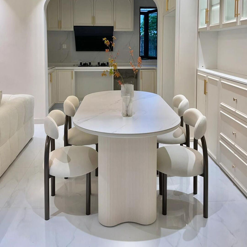 Contemporary Luxury Oval Dining Table Set