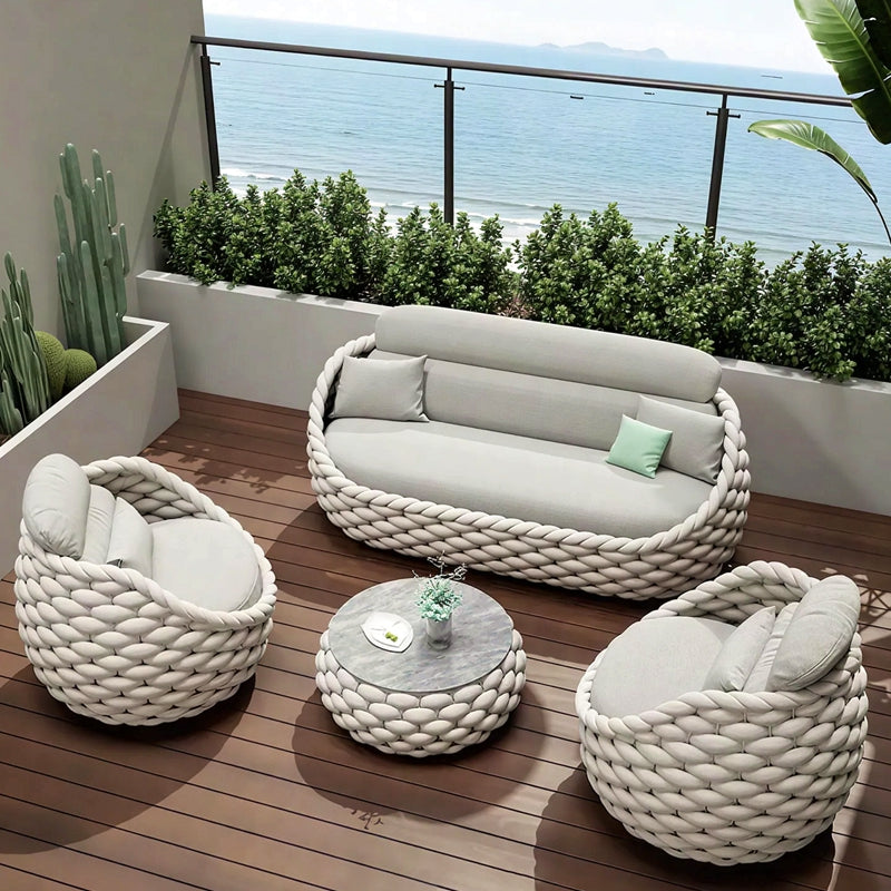 Luxury All-Weather Outdoor Rope Sofa Set