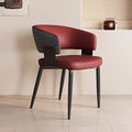 Contemporary Nordic Luxury Metal Faux Leather Dining Chair