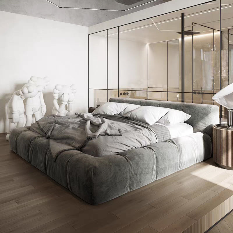 French Style Velvet Tatami Bed Frame