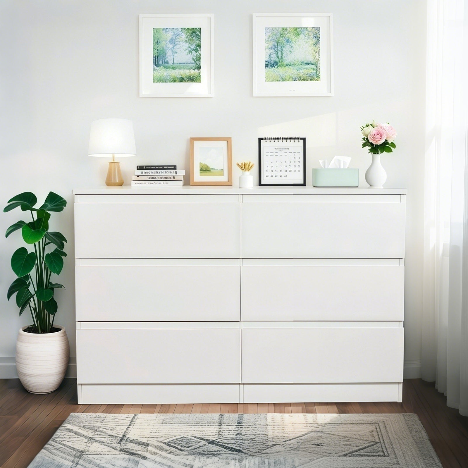 ATUNUS Handle-Free 6 Drawer Dresser