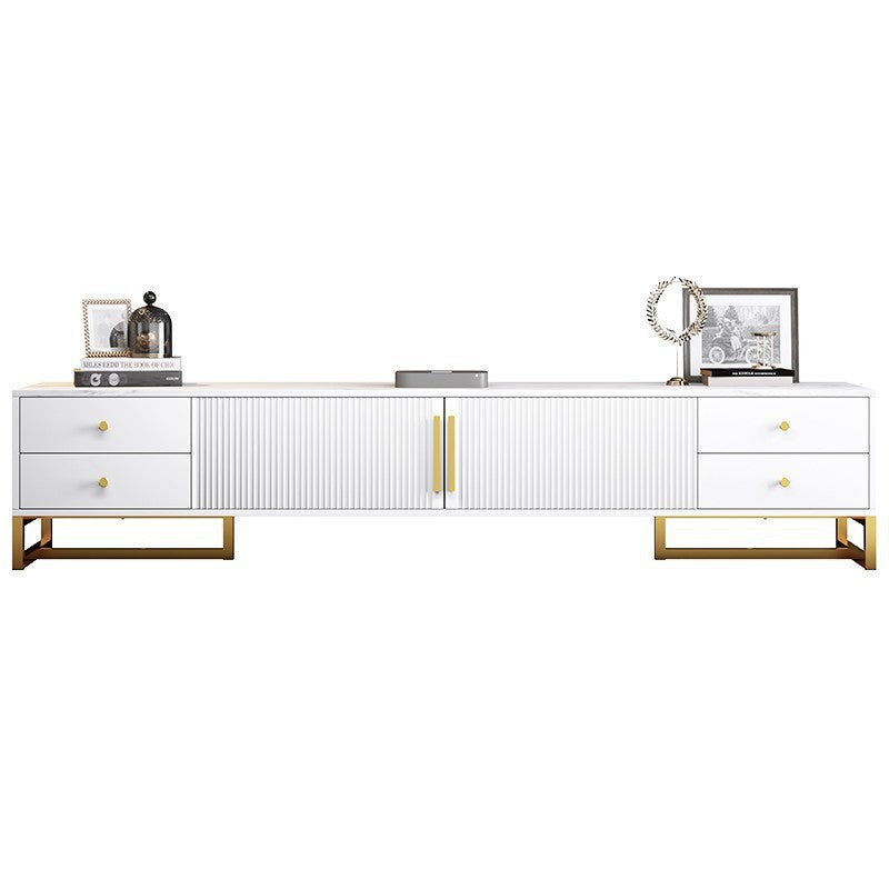 Modern Wooden TV Cabinet with Metal Shelves