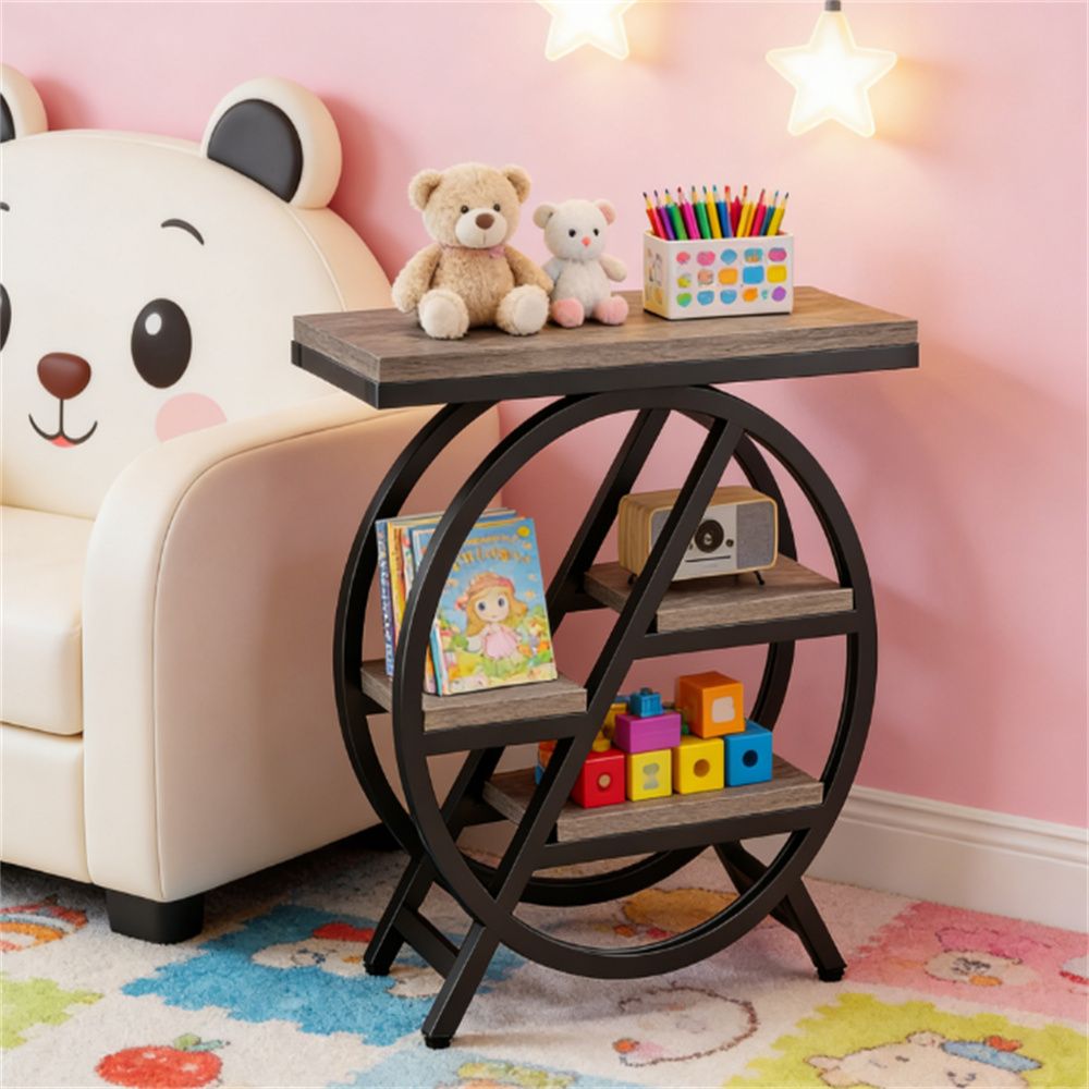 Small Side Table with Storage Rack
