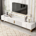 Modern Wooden TV Cabinet with Metal Shelves