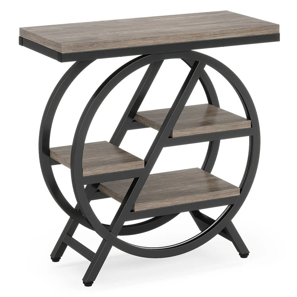 Small Side Table with Storage Rack