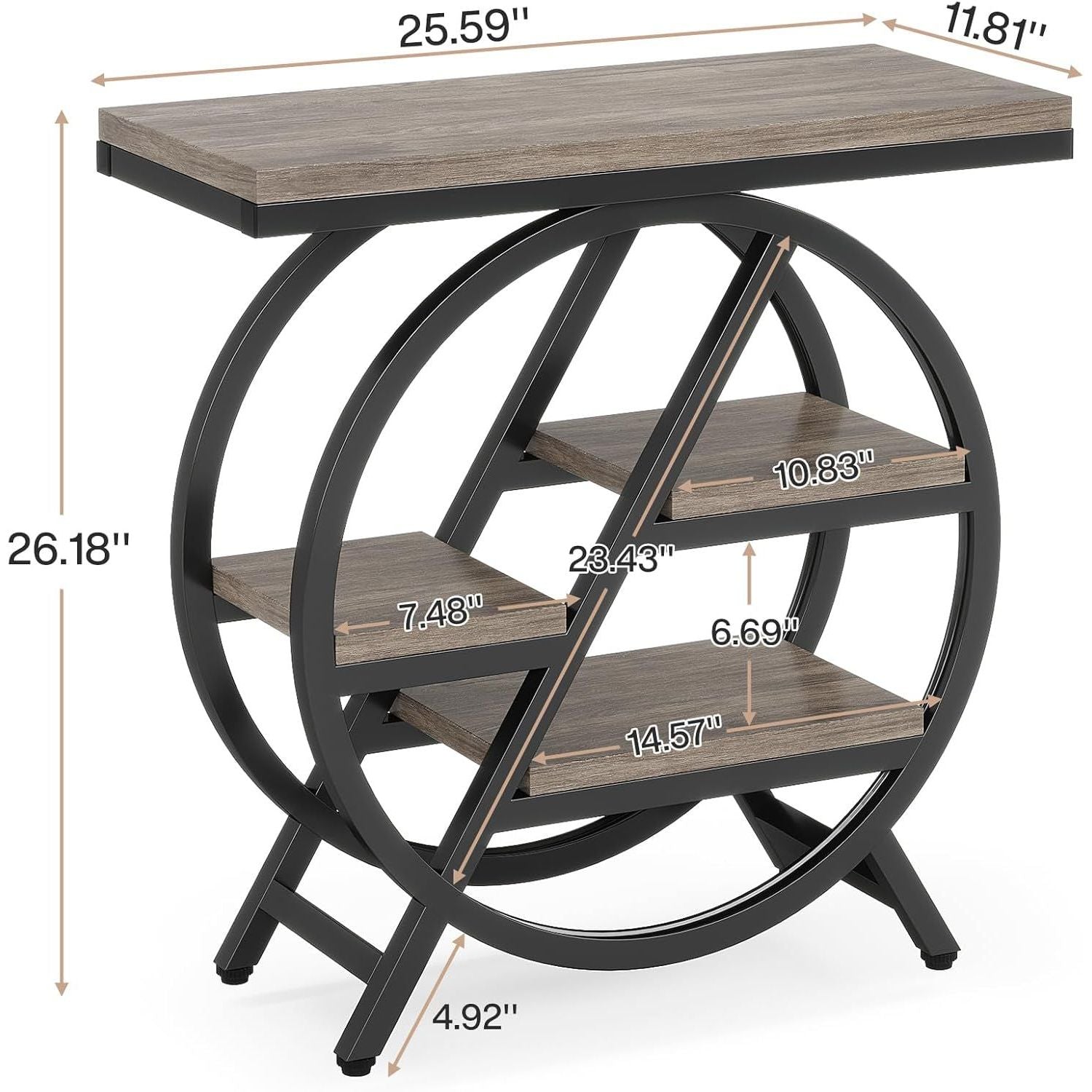 Small Side Table with Storage Rack